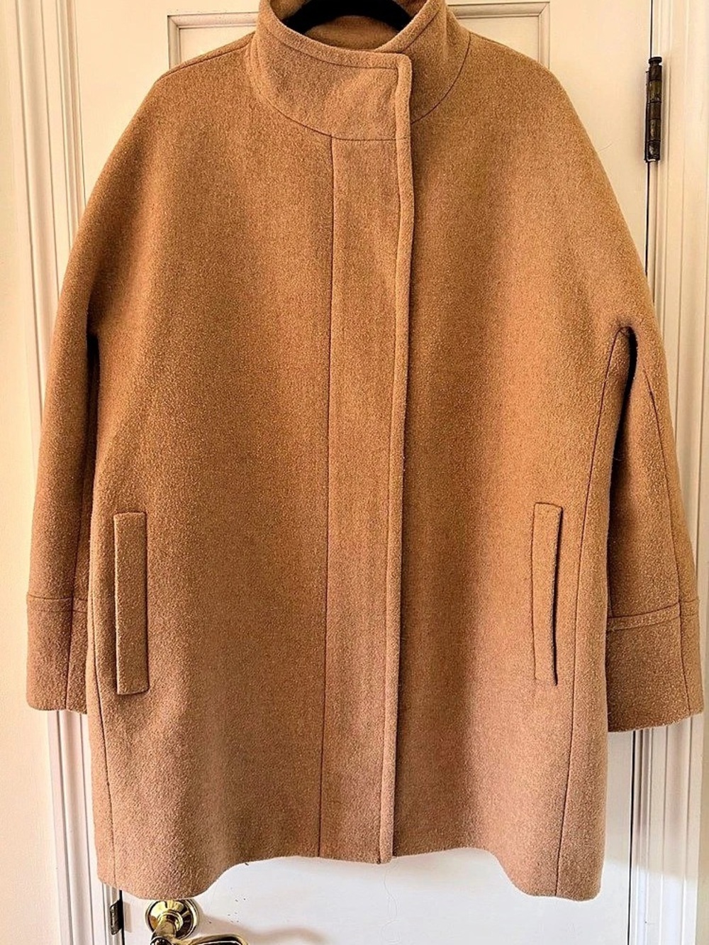 J.Crew Wool Blend Stand Collar Coat in Brown Like New